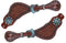 Showman Showman Ladies Size Basket Weave Tooled Spur Straps