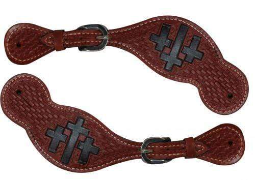 Showman Showman Ladies Size Cross Design Spur Straps
