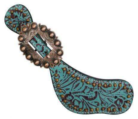 Showman Showman Ladies Size Leather Spur Straps with Filigree Print