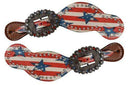 Showman Showman Ladies Size Leather Spur Straps With Stars And Stripes Print