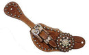 Showman Showman Ladies Spur Straps With Vintage Style Buckle And Crystal Rhinestone Conchos