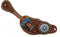 Showman Showman Ladies Tooled Leather Spur Straps With Blue Rhinestone Hardware and Conchos