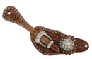 Showman Showman Ladies Tooled Leather Spur Straps With Crystal Rhinestone Hardware and Conchos