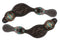 Showman Showman Ladies Tooled Leather Spur Straps with Vintage Cross Conchos