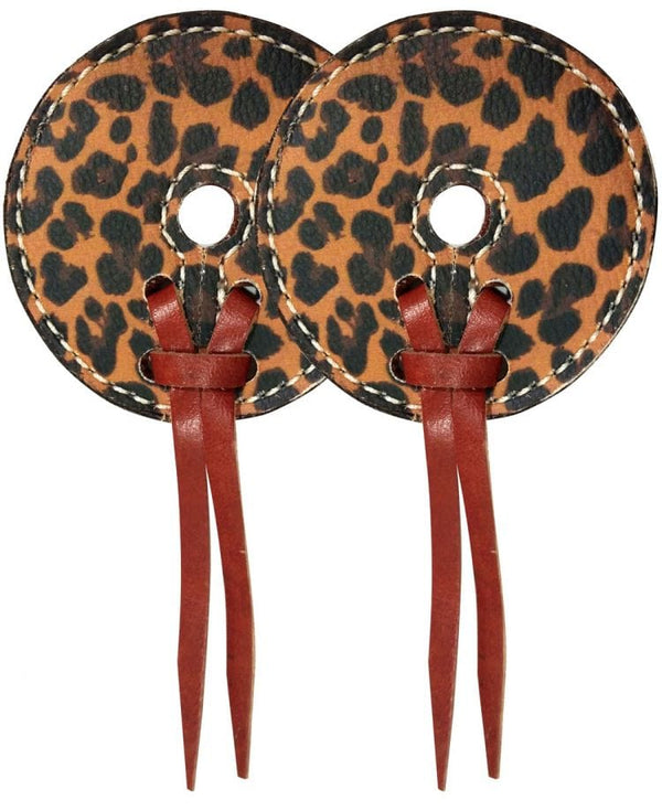 Showman Showman Leather Bit Guards with Cheetah Print Design