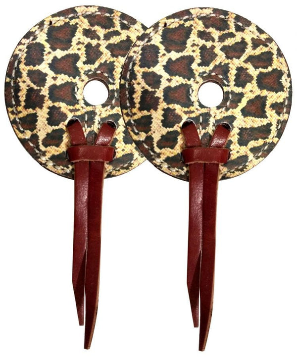 Showman Showman Leather Bit Guards with Snakeskin Design