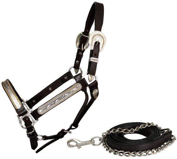 Showman Showman Leather Full Horse Size Silver Show Halter