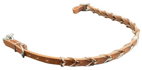 Showman Showman Leather Hair on Cowhide Laced Wither Strap