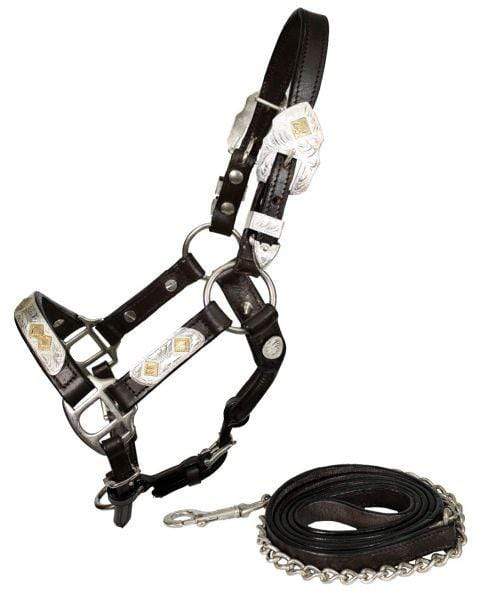 Showman Showman Leather Mini Size Silver Show Halter