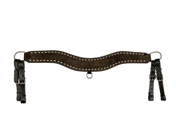 Showman Showman Leather Tripping Collar with White Buckstitch Accent