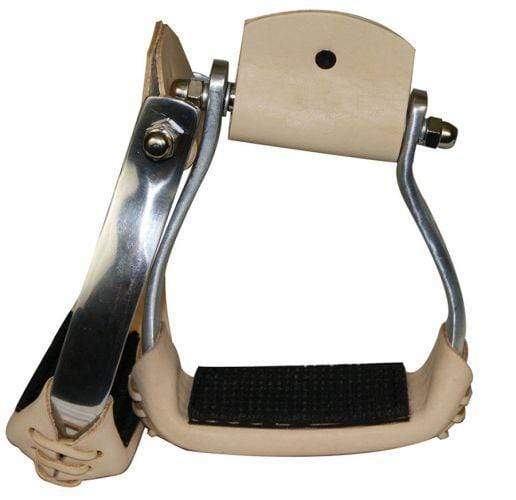 Showman Showman Light Weight Angled Aluminum Stirrups With Rubber Grip Tread
