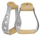 Showman Showman Light Weight Engraved Polished Aluminum Stirrups With Cut Out Cross Design