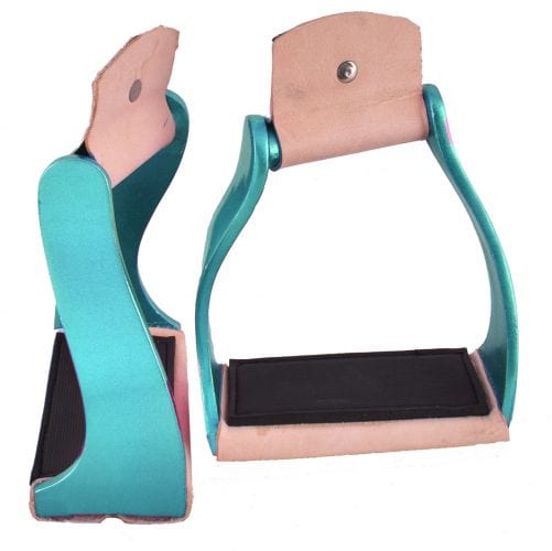 Showman Showman Lightweight Color Coated Twisted Angled Aluminum Stirrups