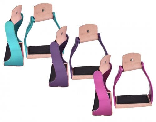 Showman Showman Lightweight Color Coated Twisted Angled Aluminum Stirrups