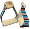 Showman Showman Lightweight Twisted Angled Aluminum Stirrups with Serape Print Overlay