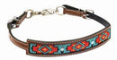 Showman Showman Medium Leather Wither Strap With Beaded Inlay