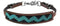Showman Showman Medium Leather Wther Strap With Teal And Black Zig Zag Beaded Inlay