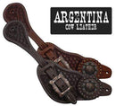 Showman Showman Men's Argentina Cow Leather Crossed Guns Concho Spur Straps