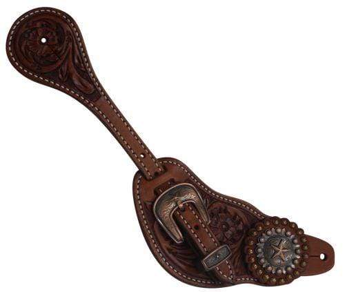 Showman Showman Men's Argentina Cow Leather Star Concho Spur Straps