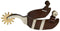 Showman Showman Men's Size Antique Brown Spur With Engraved Silver Bar Design