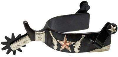 Showman Showman Men's Size Black Steel Silver Show Spur
