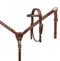 Showman Showman Mini Size Medium Leather Headstall Set with Crystal Rhinestone Studs