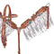 Showman Showman Multi Colored Sunflower and Cross Fringe Headstall Set