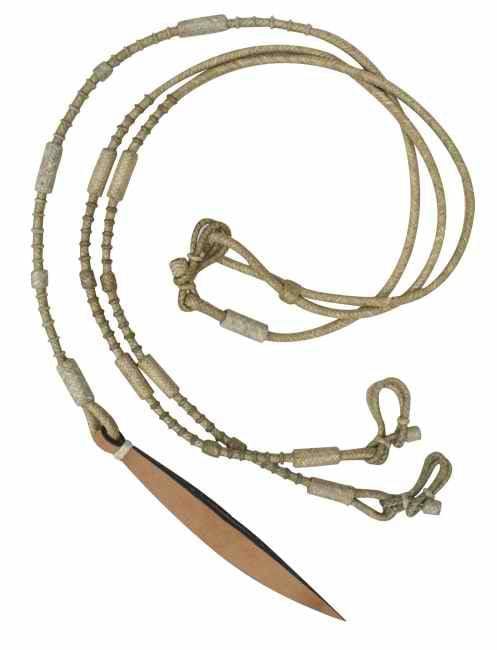 Showman Showman Natural Rawhide Braided Romal Reins With Leather Popper