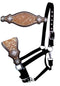 Showman Showman Nylon Bronc Halter with Hair On Cowhide and Silver Bead Accent