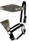 Showman Showman Nylon Bronc Halter with Hair on Cowhide with Flower Concho Accents
