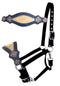 Showman Showman Nylon Bronc Halter with Royal Blue and Gold Metallic Print Inlay