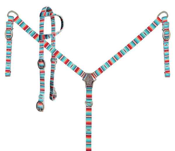 Showman Showman Nylon Southwest Serape Print Headstall Set