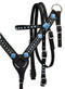 Showman Showman Nylon Turquoise Stone Headstall Set