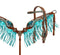 Showman Showman Painted Feather Tooled Headstall Set With Metallic Fringe