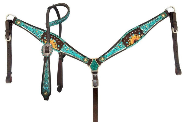 Showman Showman Painted Sunflower Accented Headstall Set