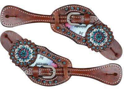 Showman Showman Pastel Navajo Diamond Spur Straps