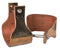Showman Showman Polished Brass Covered Wood Stirrups with 4" Tread