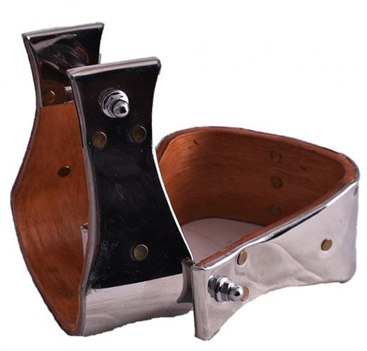 Showman Showman Polished Stainless Steel Covered Wood Stirrups