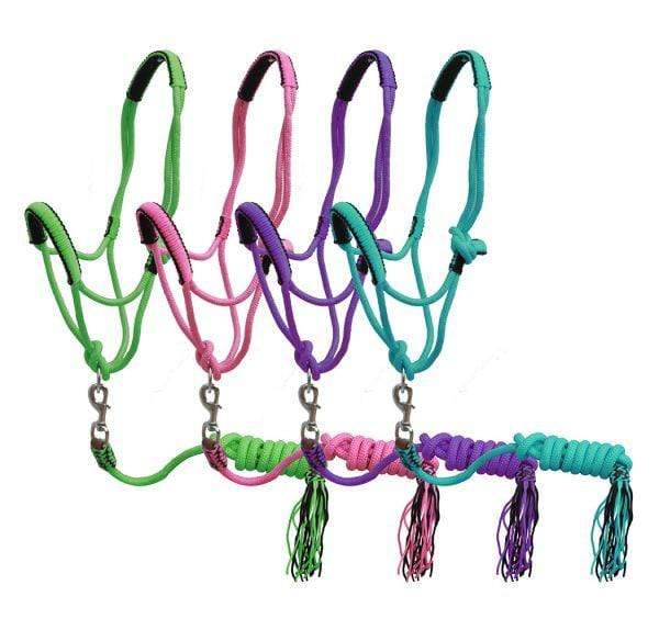 Showman Showman Pony Braided Nylon Cowboy Knot Rope Halter With Lead