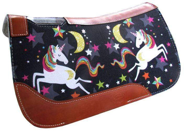 Showman Showman PONY SIZE 24" x 24" Dreaming Unicorn Printed Solid Felt Saddle Pad