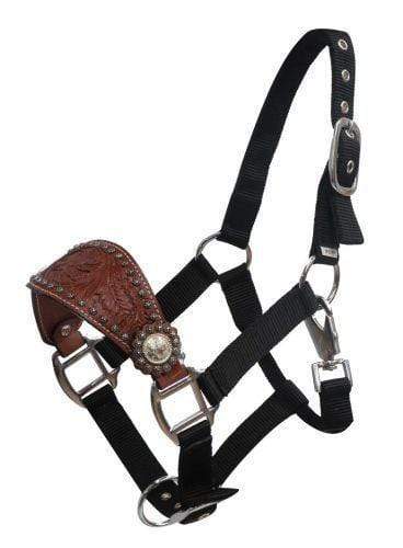 Showman Showman Pony Size Floral Tooled Bronc Nose Halter
