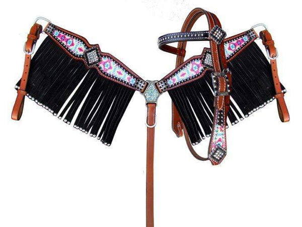 Showman Showman Pony Size Psychedelic Tie Dye Headstall Set