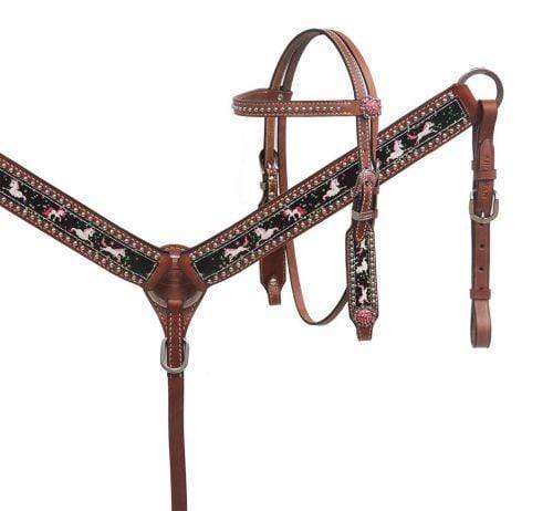Showman Showman PONY SIZE Unicorn Print Headstall Set