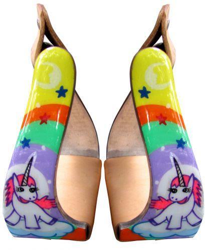 Showman Showman Pony/Youth Polished Aluminum Stirrups with Rainbow Unicorn Print