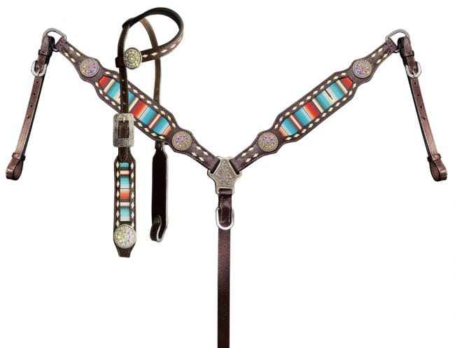 Showman Showman Serape Southwest Print One Ear Headstall Set