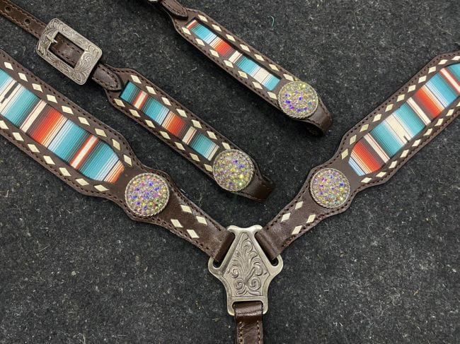 Showman Showman Serape Southwest Print One Ear Headstall Set