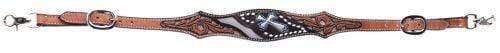 Showman Showman Silver Hand Painted Cross Wither Strap