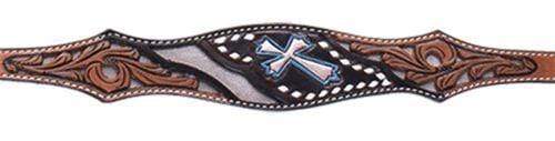 Showman Showman Silver Hand Painted Cross Wither Strap