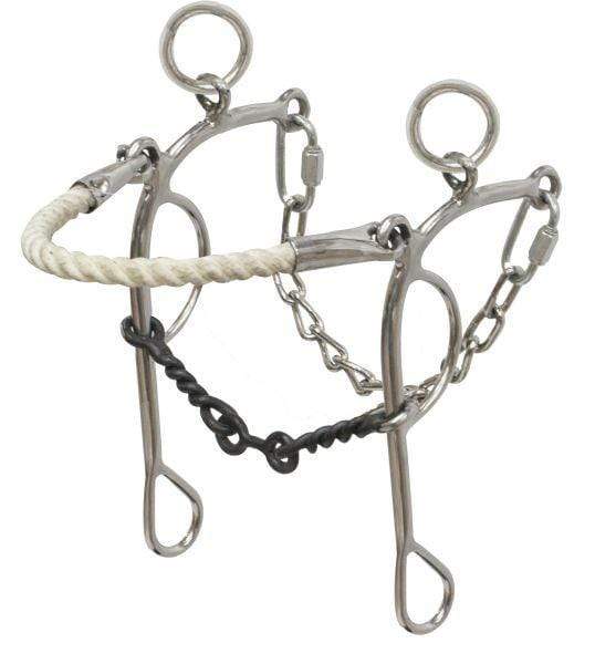 Showman Showman Stainless Steel Dog Bone Rope Nose Combo Hackamore/Gag