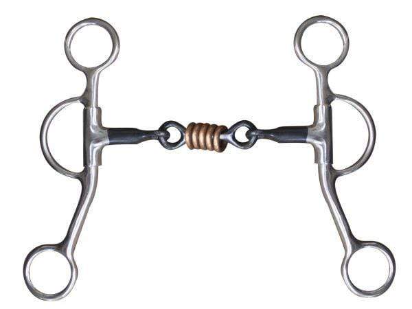 Showman Showman Stainless Steel Dog Bone Snaffle Bit With Rings